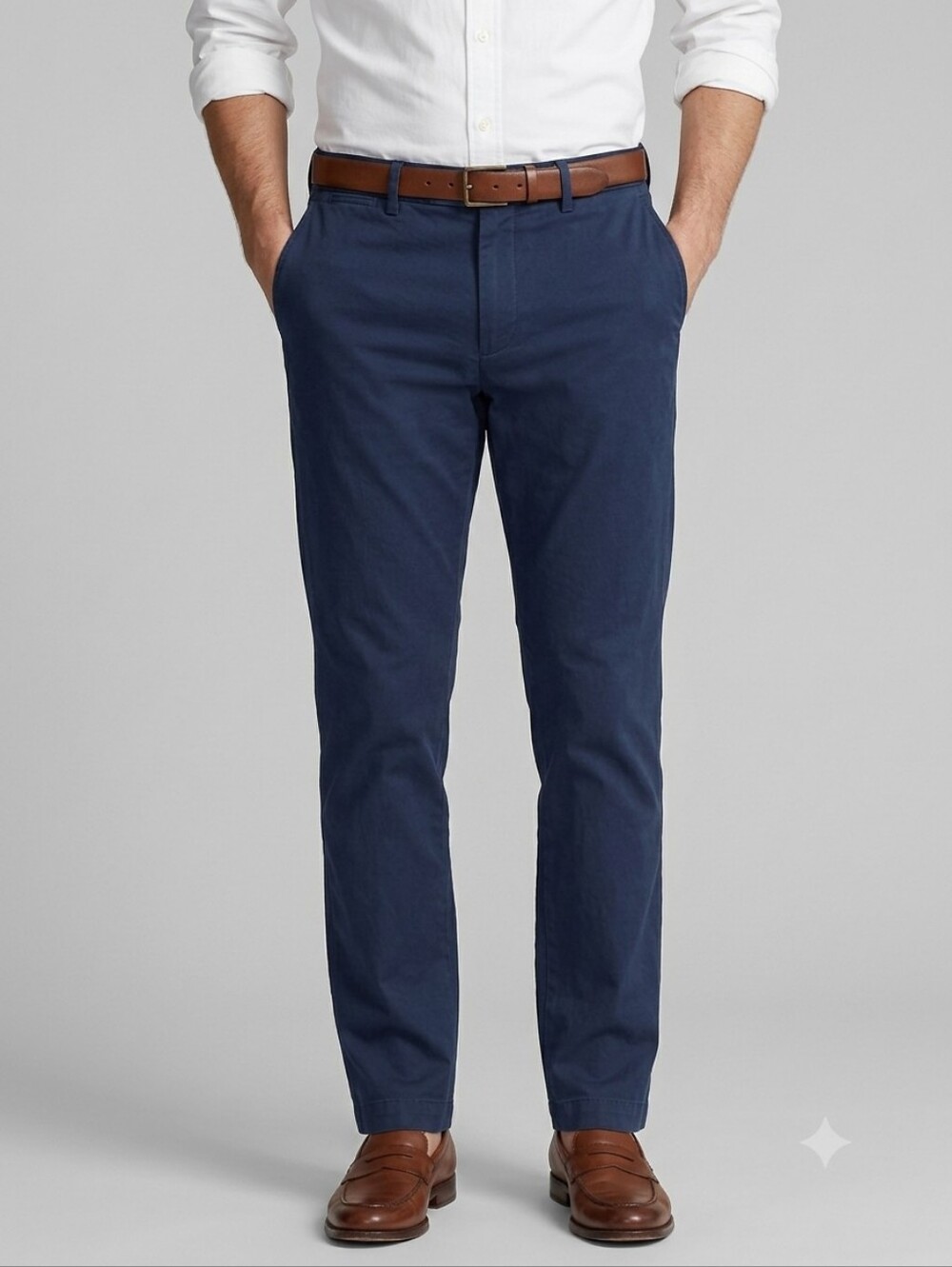 Polo Ralph Lauren Mens Navy Blue Straight Stretch Chino Pants 31x30 Quiet Luxury